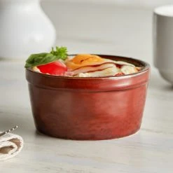 Acopa Keystone 7 Oz. Chestnut Stoneware Ramekin - 48/Case