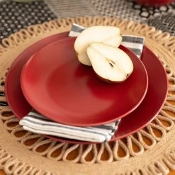 10 Strawberry Street WM-4-RED Wazee Matte 7 3/4" Round Red Stoneware Salad Plate - 24/Case 7 10 Strawberry Street WM-4-RED Wazee Matte 7 3/4" Round Red Stoneware Salad Plate - 24/Case -Acopa Sales 1842830