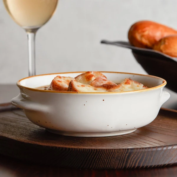 Acopa Keystone 13 Oz. Vanilla Bean Stoneware Onion Soup Crock - 6/Case 1 Acopa Keystone 13 Oz. Vanilla Bean Stoneware Onion Soup Crock - 6/Case