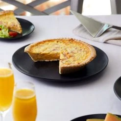 Acopa 9" Matte Black Stoneware Coupe Plate - 24/Case