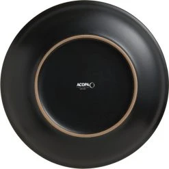 Acopa 12 1/4" Matte Black Stoneware Coupe Plate - 12/Case -Acopa Sales 1859828
