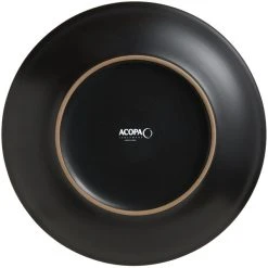 Acopa 9" Matte Black Stoneware Coupe Plate - 24/Case -Acopa Sales 1859853