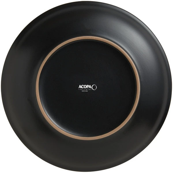 Acopa 11" Matte Black Stoneware Coupe Plate - 12/Case 3 Acopa 11" Matte Black Stoneware Coupe Plate - 12/Case - Image 3