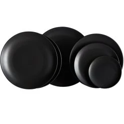 Acopa 10 1/2" Matte Black Stoneware Coupe Plate - 12/Case 9 Acopa 10 1/2" Matte Black Stoneware Coupe Plate - 12/Case -Acopa Sales 1863095