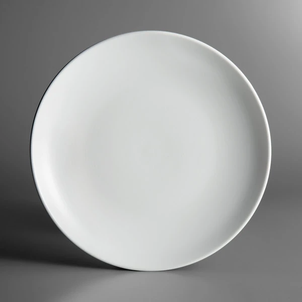 Acopa 10 1/2" Matte White Stoneware Coupe Plate - 12/Case 2 Acopa 10 1/2" Matte White Stoneware Coupe Plate - 12/Case - Image 2