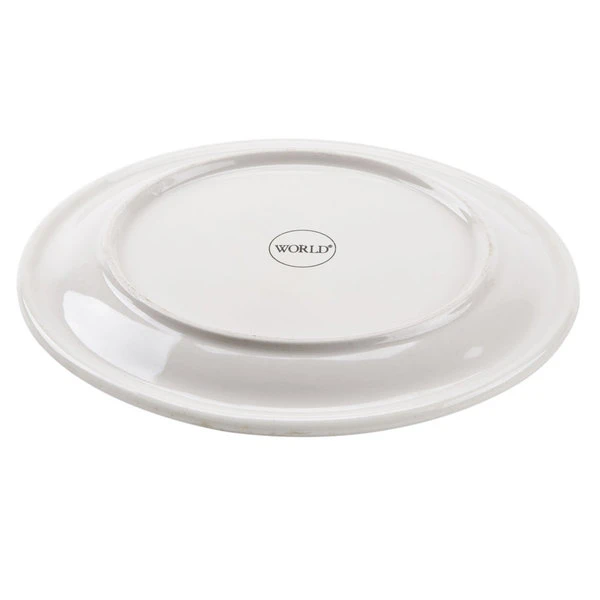 World Tableware DSD-9 Desert Sand 9 1/2" Brown Speckle Ivory (American White) Narrow Rim Stoneware Plate With Brown Bands - 24/Case 3 World Tableware DSD-9 Desert Sand 9 1/2" Brown Speckle Ivory (American White) Narrow Rim Stoneware Plate With Brown Bands - 24/Case - Image 3