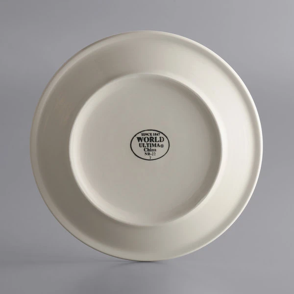 World Tableware NR-22 Kingsmen White 8" Ultima Cream White Narrow Rim Round Stoneware Plate - 36/Case 2 World Tableware NR-22 Kingsmen White 8" Ultima Cream White Narrow Rim Round Stoneware Plate - 36/Case - Image 2