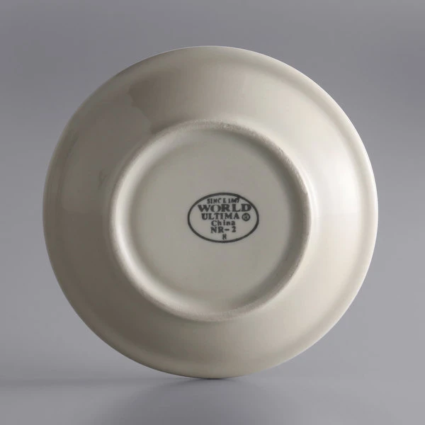 World Tableware NR-2 Kingsmen White 5 1/2" Ultima Cream White Narrow Rim Round Stoneware Saucer - 36/Case 2 World Tableware NR-2 Kingsmen White 5 1/2" Ultima Cream White Narrow Rim Round Stoneware Saucer - 36/Case - Image 2