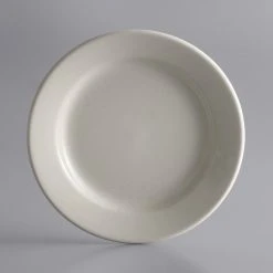 World Tableware PWC-6 Princess White 6 5/8" Ultima Cream White Round Rolled Edge Stoneware Plate - 36/Case