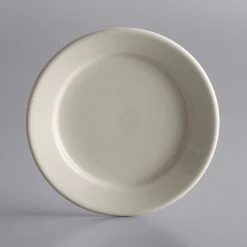 World Tableware PWC-31 Princess White 6 1/4" Ultima Cream White Round Rolled Edge Stoneware Plate - 36/Case