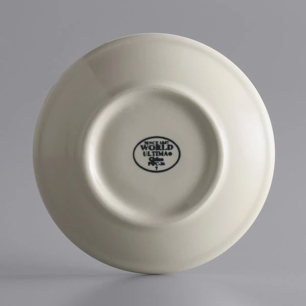 World Tableware PWC-36 Princess White 4 7/8" Ultima Cream White Round Rolled Edge Stoneware Saucer - 36/Case 2 World Tableware PWC-36 Princess White 4 7/8" Ultima Cream White Round Rolled Edge Stoneware Saucer - 36/Case - Image 2