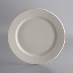 World Tableware PWC-50 Princess White 12" Ultima Cream White Round Rolled Edge Stoneware Plate - 12/Case