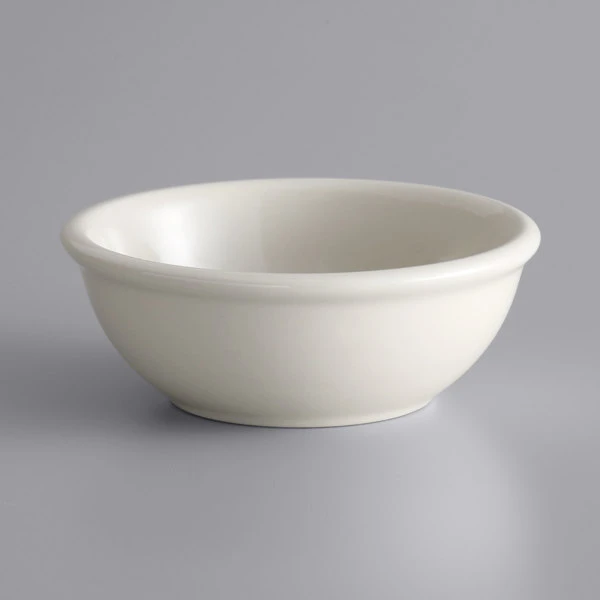 World Tableware PWC-24 Princess White 10 Oz. Ultima Cream White Round Rolled Edge Stoneware Oatmeal Bowl - 36/Case 1 World Tableware PWC-24 Princess White 10 Oz. Ultima Cream White Round Rolled Edge Stoneware Oatmeal Bowl - 36/Case