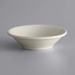 World Tableware PWC-11 Princess White 4 Oz. Ultima Cream White Rolled Edge Stoneware Fruit Bowl - 36/Case