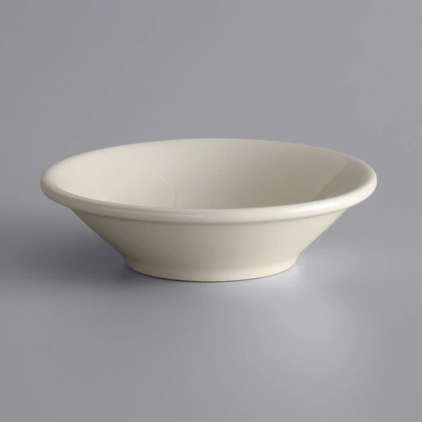 World Tableware PWC-11 Princess White 4 Oz. Ultima Cream White Rolled Edge Stoneware Fruit Bowl - 36/Case 1 World Tableware PWC-11 Princess White 4 Oz. Ultima Cream White Rolled Edge Stoneware Fruit Bowl - 36/Case