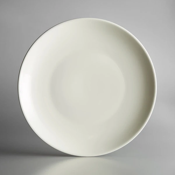 Acopa 12" Round Ivory (American White) Coupe Stoneware Plate - 12/Case 2 Acopa 12" Round Ivory (American White) Coupe Stoneware Plate - 12/Case - Image 2