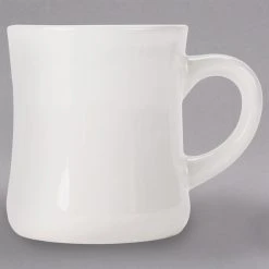 Alternative view of Acopa 12 Oz. Ivory (American White) Victor Stoneware Coffee Mug - 12/Pack