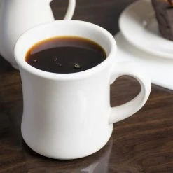 Acopa 12 Oz. Ivory (American White) Victor Stoneware Coffee Mug - 12/Pack