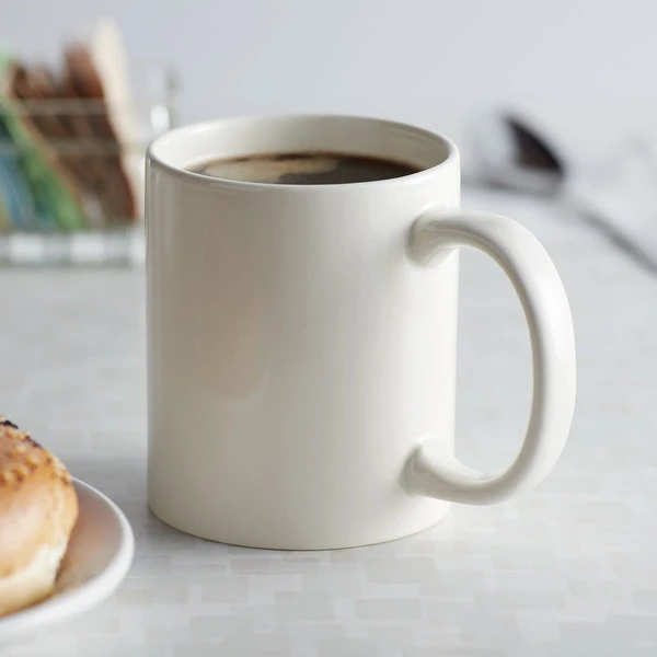 Acopa 12 Oz. Ivory C-Handle Stoneware Mug - 12/Pack 1 Acopa 12 Oz. Ivory C-Handle Stoneware Mug - 12/Pack