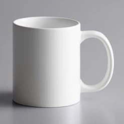 Alternative view of Acopa 12 Oz. Bright White C-Handle Stoneware Mug - 12/Pack