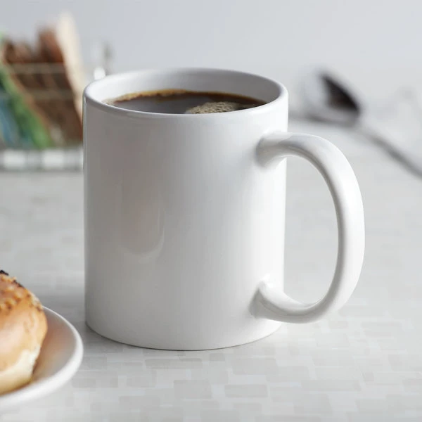 Acopa 12 Oz. Bright White C-Handle Stoneware Mug - 12/Pack 1 Acopa 12 Oz. Bright White C-Handle Stoneware Mug - 12/Pack