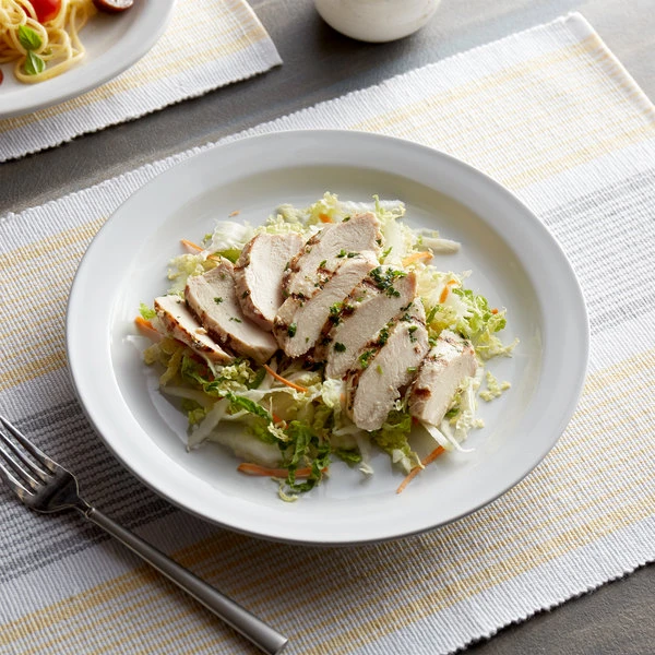 Acopa 10 1/2" Bright White Narrow Rim Stoneware Plate - 12/Case 1 Acopa 10 1/2" Bright White Narrow Rim Stoneware Plate - 12/Case
