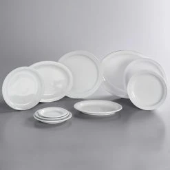 Acopa 10 1/2" Bright White Narrow Rim Stoneware Plate - 12/Case 10 Acopa 10 1/2" Bright White Narrow Rim Stoneware Plate - 12/Case -Acopa Sales 1897513