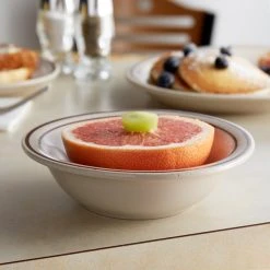 Acopa 13 Oz. Brown Speckle Narrow Rim Stoneware Grapefruit Bowl / Dish - 36/Case