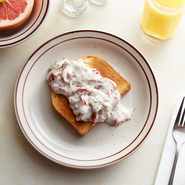 Acopa 9 1/2" Brown Speckle Narrow Rim Stoneware Plate - 24/Case 1 Acopa 9 1/2" Brown Speckle Narrow Rim Stoneware Plate - 24/Case