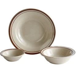 Acopa 4 Oz. Brown Speckle Narrow Rim Stoneware Fruit / Monkey Dish - 36/Case -Acopa Sales 1907661