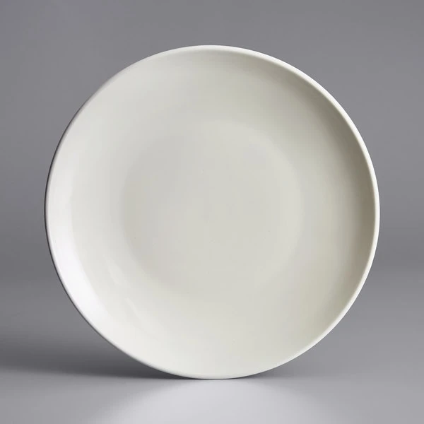 Acopa 10 1/2" Round Ivory (American White) Coupe Stoneware Plate - 12/Case 2 Acopa 10 1/2" Round Ivory (American White) Coupe Stoneware Plate - 12/Case - Image 2