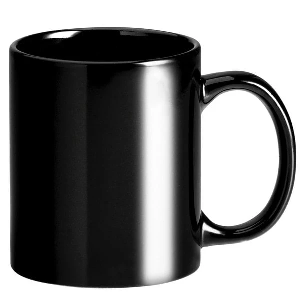 Acopa 12 Oz. Black C-Handle Stoneware Mug - 12/Pack 1 Acopa 12 Oz. Black C-Handle Stoneware Mug - 12/Pack