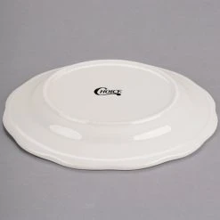Acopa 9" Ivory (American White) Scalloped Edge Stoneware Plate - 24/Case -Acopa Sales 1921471