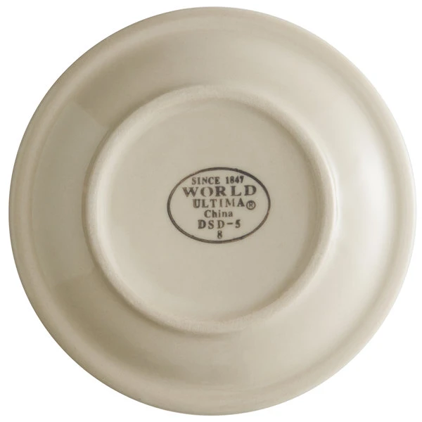 World Tableware DSD-5 Desert Sand 5 1/2" Brown Speckle Ivory (American White) Narrow Rim Stoneware Plate With Brown Bands - 36/Case 2 World Tableware DSD-5 Desert Sand 5 1/2" Brown Speckle Ivory (American White) Narrow Rim Stoneware Plate With Brown Bands - 36/Case - Image 2