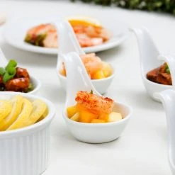 Acopa 1 Oz. Bright White Porcelain Asian Appetizer / Tasting Spoon - 12/Pack -Acopa Sales 1929053