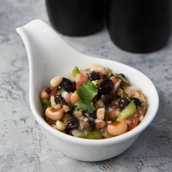 Acopa 3.5 Oz. Bright White Porcelain Asian Appetizer / Tasting Spoon - 12/Pack 1 Acopa 3.5 Oz. Bright White Porcelain Asian Appetizer / Tasting Spoon - 12/Pack