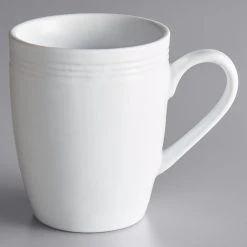 Acopa Capri 12 Oz. Coconut White Stoneware Mug - 24/Case