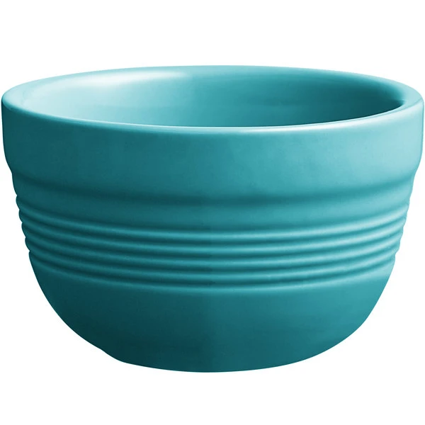 Acopa Capri 8 Oz. Caribbean Turquoise Stoneware Bouillon - 12/Pack 2 Acopa Capri 8 Oz. Caribbean Turquoise Stoneware Bouillon - 12/Pack - Image 2