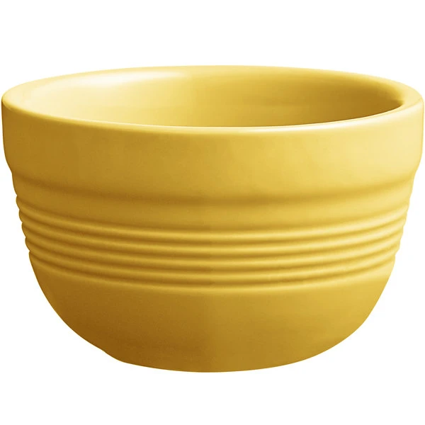 Acopa Capri 8 Oz. Citrus Yellow Stoneware Bouillon - 12/Pack 2 Acopa Capri 8 Oz. Citrus Yellow Stoneware Bouillon - 12/Pack - Image 2