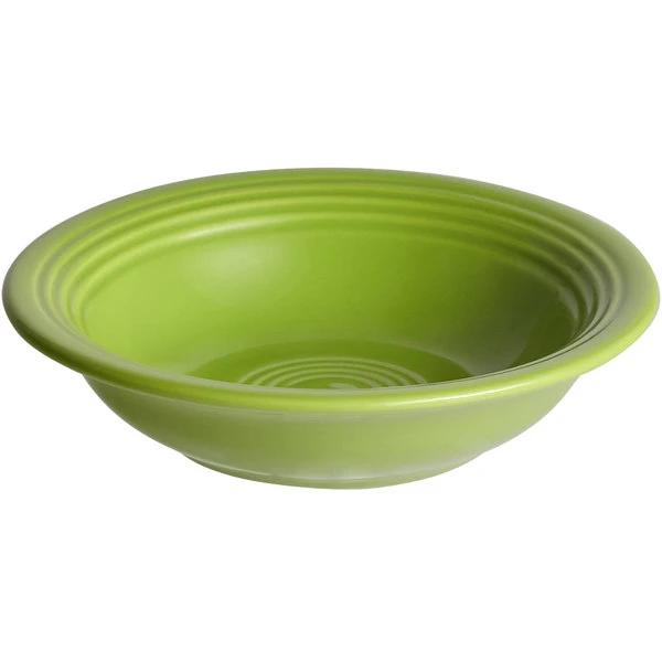Acopa Capri 4.5 Oz. Bamboo Green Stoneware Fruit Bowl / Monkey Dish - 12/Pack 2 Acopa Capri 4.5 Oz. Bamboo Green Stoneware Fruit Bowl / Monkey Dish - 12/Pack - Image 2