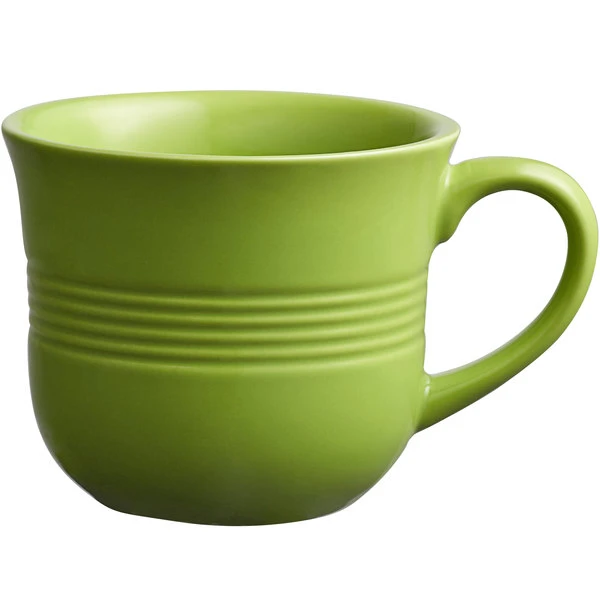 Acopa Capri 8 Oz. Bamboo Green Stoneware Cup - 12/Pack 2 Acopa Capri 8 Oz. Bamboo Green Stoneware Cup - 12/Pack - Image 2