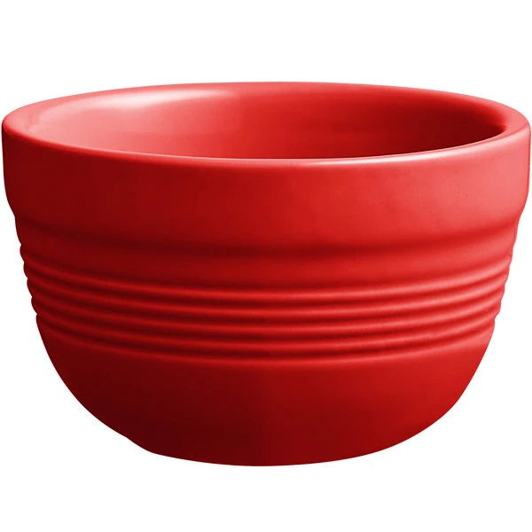 Acopa Capri 8 Oz. Passion Fruit Red Stoneware Bouillon - 12/Pack 2 Acopa Capri 8 Oz. Passion Fruit Red Stoneware Bouillon - 12/Pack - Image 2