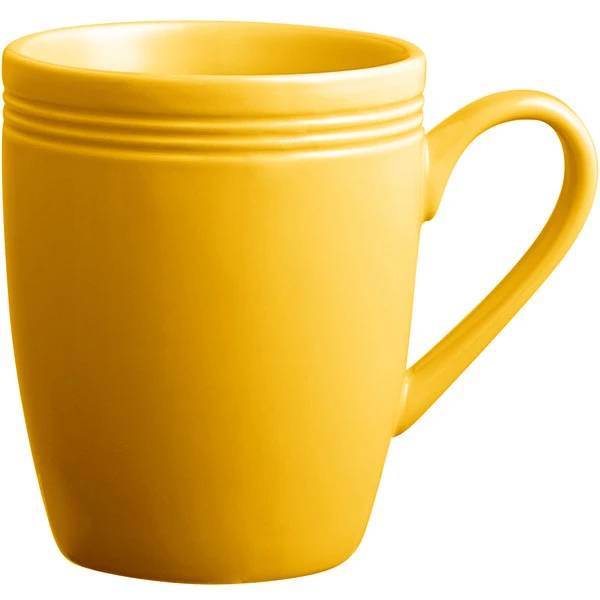 Acopa Capri 12 Oz. Mango Orange Stoneware Mug - 12/Pack 2 Acopa Capri 12 Oz. Mango Orange Stoneware Mug - 12/Pack - Image 2