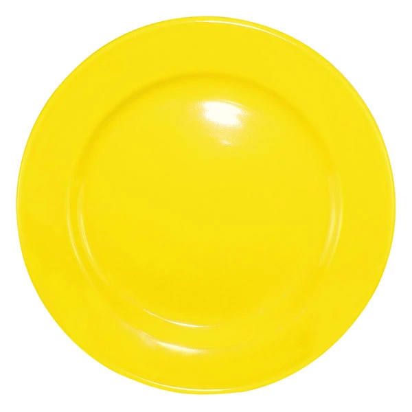 International Tableware CA-16-Y Cancun 10 1/4" Yellow Stoneware Rolled Edge Wide Rim Plate - 12/Case 1 International Tableware CA-16-Y Cancun 10 1/4" Yellow Stoneware Rolled Edge Wide Rim Plate - 12/Case