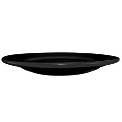 Alternative view of International Tableware CA-21-B Cancun 12" Black Stoneware Rolled Edge Wide Rim Plate - 12/Case