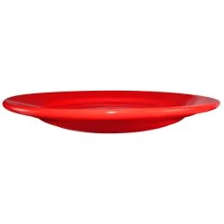Alternative view of International Tableware CA-21-CR Cancun 12" Crimson Red Stoneware Rolled Edge Wide Rim Plate - 12/Case