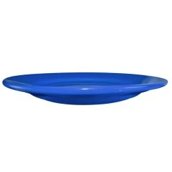 Alternative view of International Tableware CA-21-LB Cancun 12" Light Blue Stoneware Rolled Edge Wide Rim Plate - 12/Case