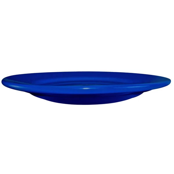 International Tableware CA-6-CB Cancun 6 5/8" Cobalt Blue Stoneware Rolled Edge Wide Rim Plate - 36/Case 2 International Tableware CA-6-CB Cancun 6 5/8" Cobalt Blue Stoneware Rolled Edge Wide Rim Plate - 36/Case - Image 2