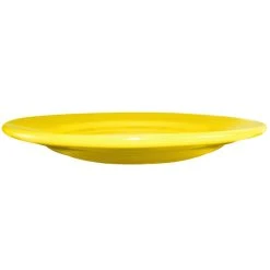 Alternative view of International Tableware CA-7-Y Cancun 7 1/8" Yellow Stoneware Rolled Edge Wide Rim Plate - 36/Case