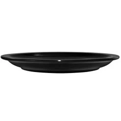 Alternative view of International Tableware CAN-7-B Cancun 7 1/4" Black Stoneware Rolled Edge Narrow Rim Plate - 36/Case